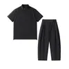 Alta QualidadeNovo Conjunto de Camiseta de Manga Curta e Calça Casual Americana Versátil Tendência Masculina Estilo Preguiçoso Primavera/Verão