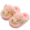 Pantuflas de algodón para niños y niñas para otoño e invierno, cálidas y afelpadas, para uso en casa, a juego padre-hijo, para niños pequeños y bebés, con talón cubierto