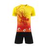 Uniforme de equipo de entrenamiento con estampado de dragón transfronterizo, camiseta de manga corta de secado rápido, uniforme de fútbol de verano, traje deportivo para adultos para hombres.
