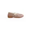 Zapatillas Casuales Color Uva para Mujer con Aumento de Altura de 4 cm, con Parches de Piel de Oveja, Punta Redonda, Cierre de Cordones, Corte Bajo, Zapatillas de Entrenamiento Alemanas Estilo Ballet