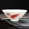 Cerámica Dehua, un juego de seis tazas de té pequeñas con forma de sombrero cónico, hechas de un material similar al jade de grasa de cordero, adecuadas para uso en el hogar o la oficina