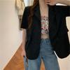 Chaqueta de Traje Holgada para Mujer Combinable con Todo Traje Popular en Internet Elegante Estilo Occidental Moda Top Nuevo Verano Delgada Manga Corta