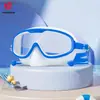 Gafas de natación para niños con montura grande y protección nasal, modelo nuevo, alta definición, impermeables, antivaho, gafas de silicona galvanizada con tapones para los oídos integrados