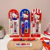 Nuevo Set de Portaminas Hallo Cat Dibujo Animado Lindo Papelería Estudiante Portaminas Automático + Mina de 0.5