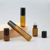 Botella de perlas de 1 ml, 2 ml, 3 ml, 5 ml, botella pequeña de muestra de aceite esencial marrón, botella de bola de vidrio de 10 ml