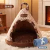 Ninho de Gato Transfronteiriço Outono e Inverno Novo Estilo Tenda Escovada Estilo Britânico Ninho de Gato Casa Quente de Inverno Ninho de Cachorro Suprimentos para Animais de Estimação