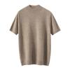 Novas roupas de outono e inverno de 2023, em ordem, suéter de gola alta meia-manga, manga curta, solto, malha de lã, camisa de base