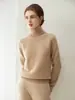 Suéter 100% cashmere puro para mulheres, gola alta discreta, suéter de tricô pulôver solto e versátil, macio e amigo da pele, adequado para outono e inverno