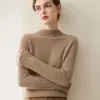 Suéter de cashmere puro 2026 novo inverno feminino gola alta básica malha pulôver, amigável à pele e adequado para sobreposição