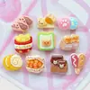 Mini Oso Lindo Juguete de Comida Pan Papas Fritas Garra de Oso Puff Accesorios de Resina DIY Accesorios Decorativos para Tocados Zapatos