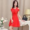 Gongyu Weng Verano Nuevo Hombro Lazo Gasa Vestido de Mujer Vestido de Hada Falda Elegante Moda