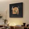 Pintura de decoración de pared para sala de estar de arte vintage, pintura para mesa de estudio de dormitorio de mediados de siglo francés, pintura de pared cuadrada, pintura colgante para recibidor