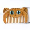 Pente Gatinho Esculpido em Sândalo Verde, Pente de Cabelo Fofo, Mini Pente, Pente de Madeira Estilo Antigo, Pente Infantil, Pequeno e Portátil, Adequado para Presentear