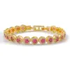 Novo pulseira de cristal diamante zircônia redonda colorida botões elegante simples luxo personalidade moda feminina pétalas