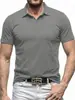 Comércio Exterior Europeu e Americano Transfronteiriço Verão Novo Estilo Gola Lapela Casual Camisa Polo Moda Masculina Cor Sólida Manga Curta Camiseta