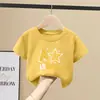 Camiseta Masculina Manga Curta Verão Algodão Puro 2026 Novo Estilo Roupas Infantis Tops Infantis Roupas de Verão Infantis Camisetas Masculinas