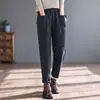 Liquidación Otoño e Invierno Nuevos Pantalones Deportivos Casuales Retro para Mujer Cintura Elástica Bolsillo Grande Pantalones Harem Pantalones Versátiles Mujer