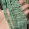 7A Cuarzo Fresa Verde Natural Cuentas Redondas Facetadas Accesorios de Cuentas para Pulsera Semi-Terminada Venta Directa de Fábrica
