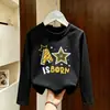 Camiseta de manga larga 100% algodón para niño 2026 primavera y otoño nueva moda estilo coreano camiseta básica para niños, versión coreana camiseta fina de primavera