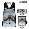 2020 Nuevo Producto Husky Tela Oxford Moda para Hombres y Mujeres Mochila Estampada en 3D Set