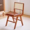 Cadeira de Jantar Rattan Madeira Maciça Nórdica Casa Quarto Casual Retro Saco Macio Cadeira Simples Moderna Cadeira com Encosto para Varanda