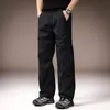 Pantalones casuales para hombre de estilo americano, seda de hielo, para exteriores, verano 2026, finos, holgados, rectos, con caída, pierna ancha