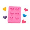 Molde de Silicone Coração com 6 Furos Tamanho Coração Decoração de Bolo Dia dos Namorados Chocolate Aromaterapia Argila Gesso Molde
