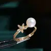 Accesorios DIY Plata de Ley S925 Lujo Ligero Moda Anillo de Perla Soporte en Blanco Anillo de Dedo Hecho a Mano Soporte para Anillo Anillo de Dedo Abrible 5-7mm