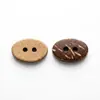 Botões naturais de casca de coco, botões ovais de coco de dois furos, acessórios para roupas, camisas, jaquetas, botões de casca de coco estilo madeira natural