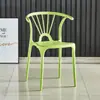 Silla de comedor nórdica sencilla de plástico, respaldo para el hogar, alquiler de sillas de plástico, silla de comedor Taishi para exteriores.