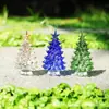 Vidrio de Cristal Verde Dorado Árbol de Navidad exquisito fino hecho a mano pequeña escultura decoración de escritorio Navidad pequeño regalo