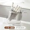 Soporte Multifuncional para Cuchillos y Palillos para Encimera de Cocina en Casa, con Drenaje y Almacenamiento Particionado para Palillos, Cuchillos y Tijeras