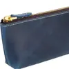 Estuche de Gran Capacidad para Estudiantes, Bolsa de Almacenamiento para Bolígrafos, Estuche de Papelería con Cremallera de Piel de Vaca de Primera Capa, Caja de Almacenamiento de Papelería