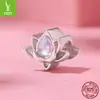 Yin Zi Yun Original Pulseira de Contas de Prata Esterlina S925 Estrela Pegada de Animal Trevo de Quatro Folhas Forma de Coração Contas para DIY