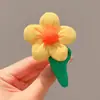 Pinza de Tela Linda para Niños Coreanos Flor Grande Bloques de Color Pinza Lateral Dopamina Lateral Frente Parte Posterior de la Cabeza Accesorio para el Cabello para Niñas