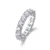 Anillo de plata S925 con moissanita, nuevo anillo de moda para mujer, venta caliente transfronteriza, anillo cerrado, venta al por mayor desde la fuente