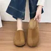 Diseño único Boken 2026 zapatillas de casa tipo francés sin cordones, punta perezosa, para mujer, adecuadas para usar al aire libre, con suela dividida sintética, modelo nuevo