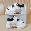 Nuevos Zapatos Infantiles para Otoño 2026 para Niñas y Niños, Zapatos de Piel Blanca, Tenis Bajos de Dibujos Animados de Moda