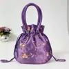 Bolso de Mano para Mujer Bolso Pequeño Bolso de Mano Estilo Étnico Bolso Bordado Bolso de Mamá Bolso Cubo para Mujer Cierre de Cordón Bolso para Teléfono Móvil Hanfu