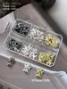 Acessórios de Liga para Nail Art em Formato de Cruz de 6 Peças, Estilo Punk Moderno com Strass, Decoração para Unhas no Atacado