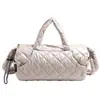 Jaqueta de Algodão para Comutador de Inverno Bolsa Transversal Bolsa Feminina com Bolso Grande Aquecedor de Mãos Bolsa de Ombro Fashionable Acolchoada Bolsa de Mão de Viagem para Mulheres