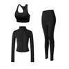 Traje de running y fitness para mujer con cuello alto, cremallera, corte ajustado, cintura alta, pantalón de dos piezas falso, transpirable, ropa profesional para Pilates y yoga