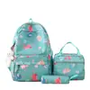 Mochila escolar fresca para niña de secundaria y preparatoria, mochila térmica para Bento, juego de tres piezas, mochila de aspecto bonito con estampado de dibujos animados