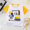 Camiseta de Algodão Puro de Manga Curta para Bebê Menino, Estilo Verão Novo 2026, Desenho Animado, Menina, Manga Curta, Estilo Coreano, Top, Roupas Infantis