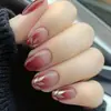 Uñas postizas de hoja de arce color vino tinto con forma de gota de agua, superventas transfronterizas, de alta gama y elegantes