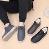 Botas de Nieve Nuevas de Invierno Impermeables Zapatos de Algodón Botas de Hombre de Invierno Engrosadas Cálidas con Forro Polar Antideslizantes Bordado Slip-on Zapatos de Hombre