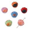 Cuentas sueltas de cerámica con estampado de animales pequeños de colores bonitos, pulsera de cuentas hecha a mano, colgante, accesorios de joyería