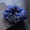 Acessórios de cabelo com miçangas atacado cocar de mãe anel de cabelo de tecido corda de cabelo rabo de cavalo feminino elástico bola de intestino grosso cabeça de bola capa de couro