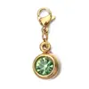 Colgante de Piedra de Nacimiento de Diciembre de Acero Inoxidable de Alta Gama para Collar DIY, Nicho Transfronterizo Europeo y Americano, 6mm