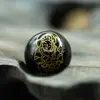 Ágata Natural Cinco Dioses de la Riqueza Cuentas Chapadas en Oro Pulsera DIY Accesorios de Joyería Cuentas Redondas de Ágata Cuentas Sueltas Venta al por Mayor